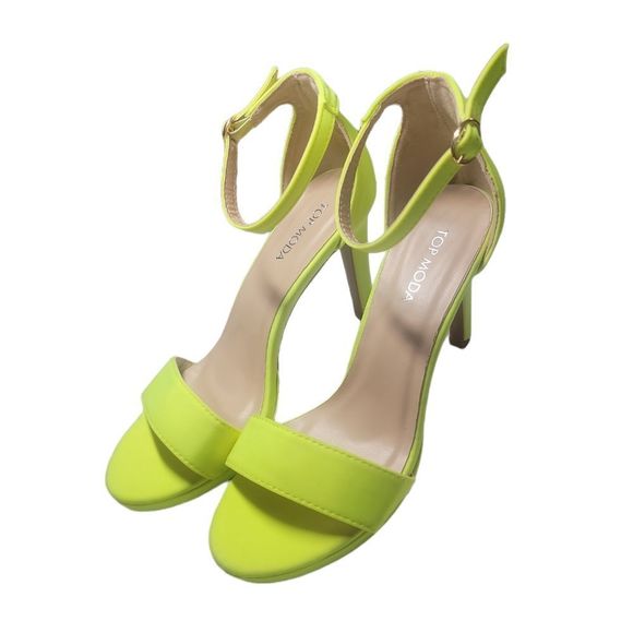 💛 Neon Yellow Heels | Top Moda | Size 8.5 - Picture 1 of 4